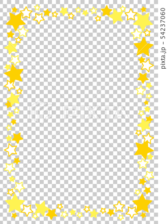 かわいい星柄のフレーム 黄色 縦型 のイラスト素材 54237060 Pixta