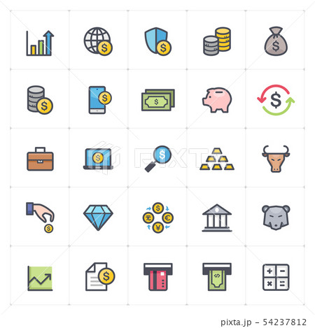 Icon set - money and finance full color Icon set - money and finance full color 54237812