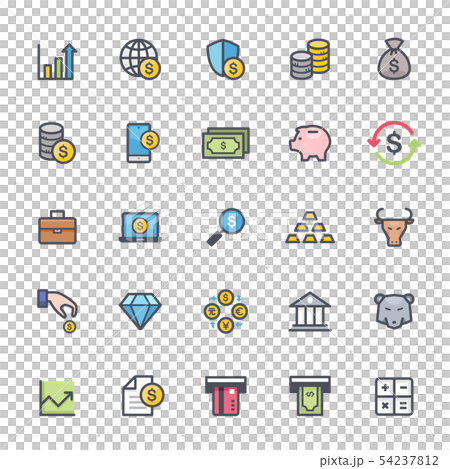Icon set - money and finance full color Icon set - money and finance full color 54237812