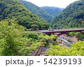 保津川の最も上流でJR山陰線の駅「保津峡駅」が川の上に造られている 54239193