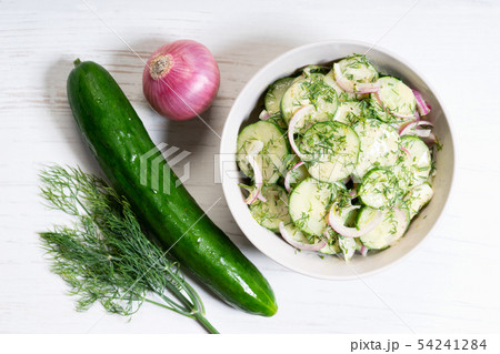 Cucumber and red onion salad Cucumber and red onion salad 54241284