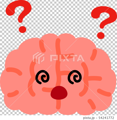 混乱している脳のキャラクターのイラスト素材