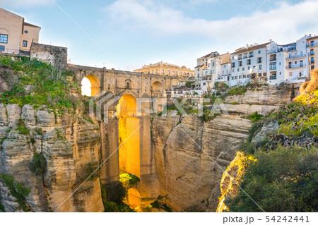Ronda, Spain old town cityscape on the Tajo Gorge. Ronda, Spain old town cityscape on the Tajo Gorge. 54242441