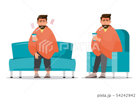 sick man having a cold sit in the room sick man having a cold sit in the room 54242942