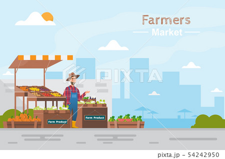 Farm shop. Local market. Selling fruit and 54242950
