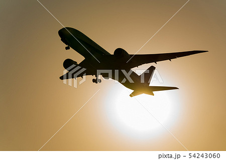 風景物語（夕日の中の飛行機） 54243060