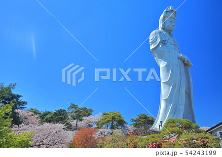 【群馬県】晴天下の高崎白衣大観音 【群馬県】晴天下の高崎白衣大観音 54243199