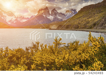 Beautiful sunset in Torres del Paine, Chile Beautiful sunset in Torres del Paine, Chile 54243493