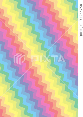 背景素材壁紙 ベクター ギザギザ模様 虹 レインボーカラー 無料 フリーサイズ カラフル ファンキーのイラスト素材