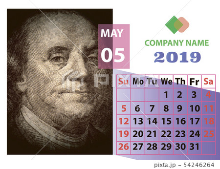 May year 2019 monthly calendar with portrait of May year 2019 monthly calendar with portrait of 54246264