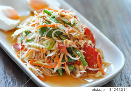 spicy salad, som tam or spicy salad spicy salad, som tam or spicy salad 54248014