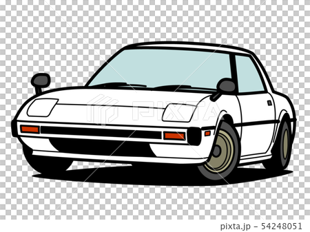 国産ヒストリックスポーツカー　白色　自動車イラスト 54248051