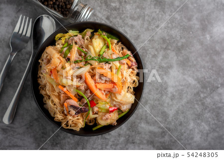 Instant Noodle Spicy Salad Thai Recipe. Instant Noodle Spicy Salad Thai Recipe. 54248305