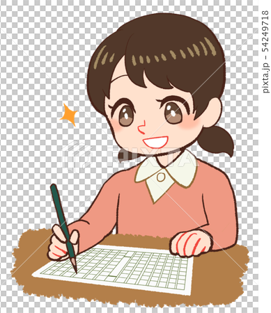 原稿用紙と子ども 54249718