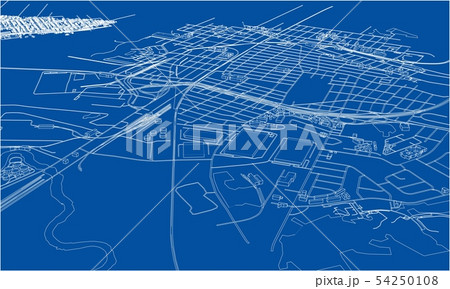 Outline city concept. Wire-frame style 54250108