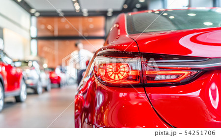 modern car led tail lights in showroom modern car led tail lights in showroom 54251706