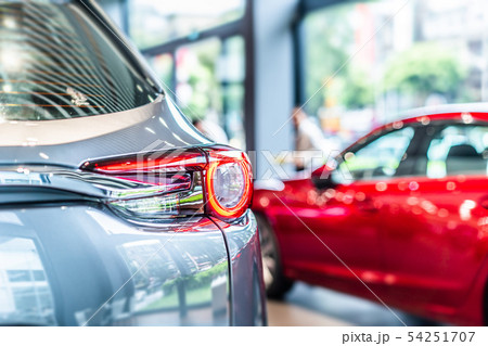 modern car led tail lights in showroom modern car led tail lights in showroom 54251707