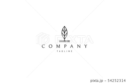 Vector logo on which the abstract image of a leaf in the form of a tree. 54252314