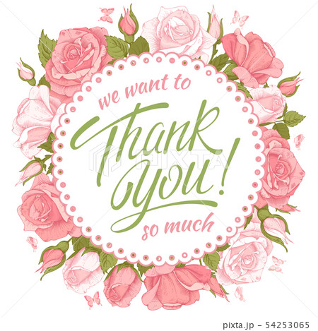 Thank you message with roses 54253065