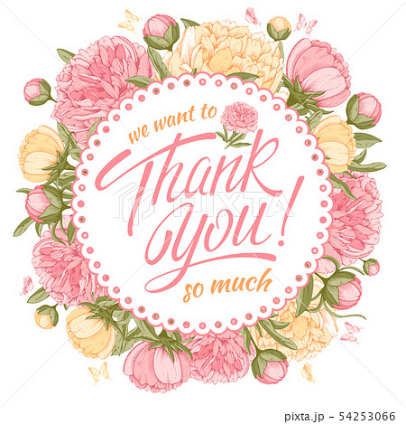 Thank you message with peony 54253066