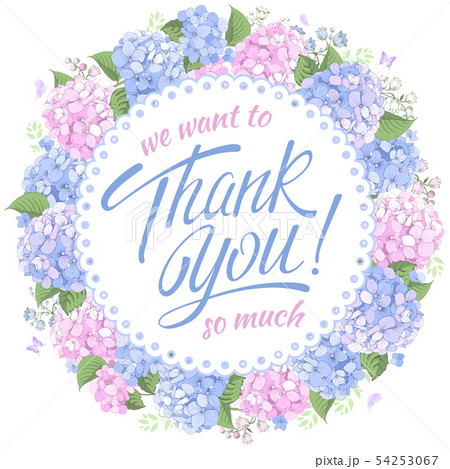 Thank you message with hydrangea 54253067
