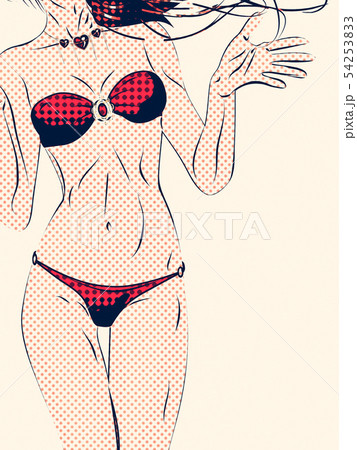 Halftone bikini girl Halftone bikini girl 54253833