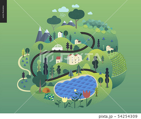Magical summer landscape Magical summer landscape 54254309