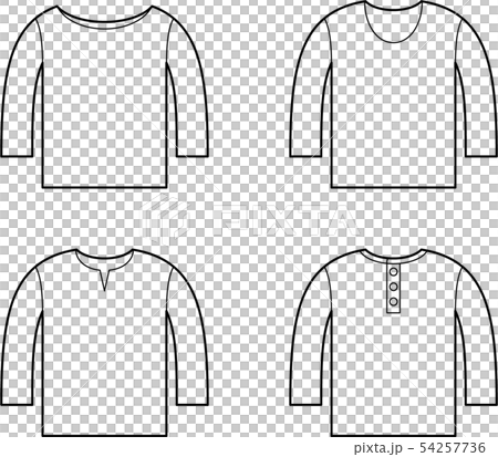 長袖tシャツネック種類のイラスト素材