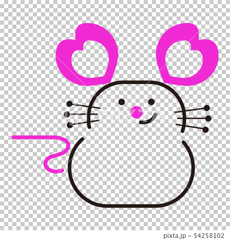 New year's card rat rat 2 years pink black New year's card rat rat 2 years pink black 54258102