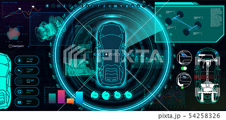 Futuristic user interface. Auto Service 54258326