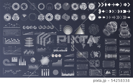 Futuristic user interface set. HUD, UI, UX 54258338