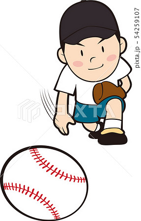 野球の球を投げる少年のイラスト素材