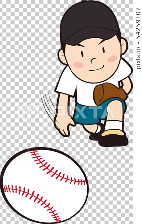 野球の球を投げる少年のイラスト素材