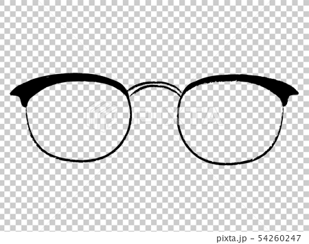 シンプルな眼鏡アイコン 線画イラストのイラスト素材