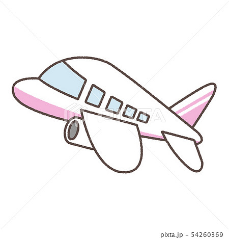 ピンクの柄の飛行機のイラスト素材 54260369 Pixta