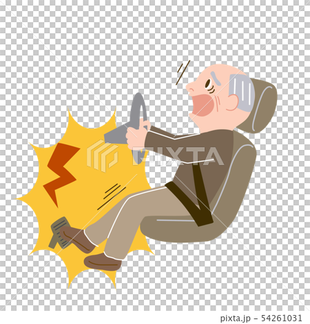 高齢者ドライバー踏み間違いのイラスト素材