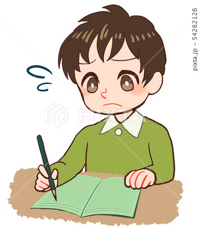ノートをとる子ども　グリーンノート　苦手 54262126