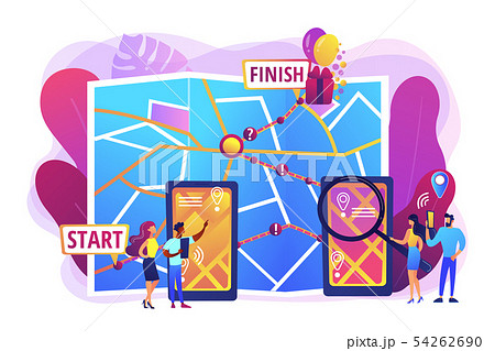 Interactive city quest concept vector illustration 54262690