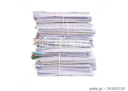 Stack of business papers isolated on white 54263120