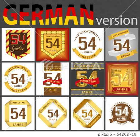 German set of number 54 templates 54263719