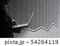 Business man using laptop in stock market 54264119