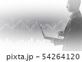 Business man using laptop in stock market 54264120