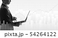 Business man using laptop in stock market 54264122