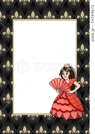 Frame with cartoon character princess on the medieval background Frame with cartoon character princess on the medieval background 54264672