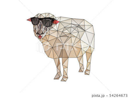 サングラスをかけた多角形の羊 54264673