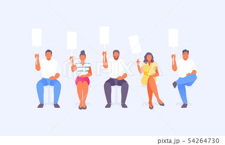 Group of judges with evaluation cards 54264730