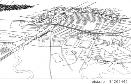 Outline city concept. Wire-frame style Outline city concept. Wire-frame style 54265442