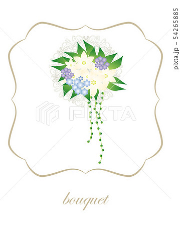 ブライダル　ブーケ　イラスト　クレマチス　紫陽花　braidal　bouquet　A 54265885