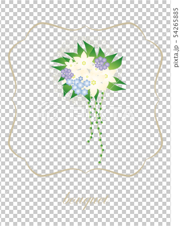 ブライダル ブーケ イラスト クレマチス 紫陽花 Braidal Bouquet Aのイラスト素材