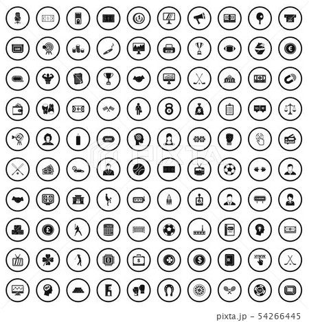 100 totalizator icons set, simple style 100 totalizator icons set, simple style 54266445